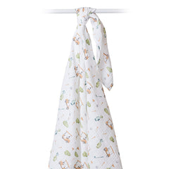 Lulujo Golf Swaddle pattern green beige showcases playful golf-inspired nursery style