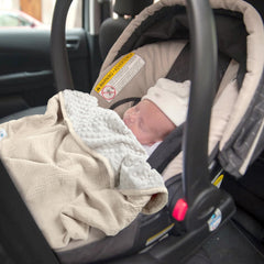 lulumoon blanket 30x40 size in use in stroller or car seat