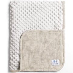 lulumoon baby blanket close-up shows minky-dot texture for gentle newborn comfort