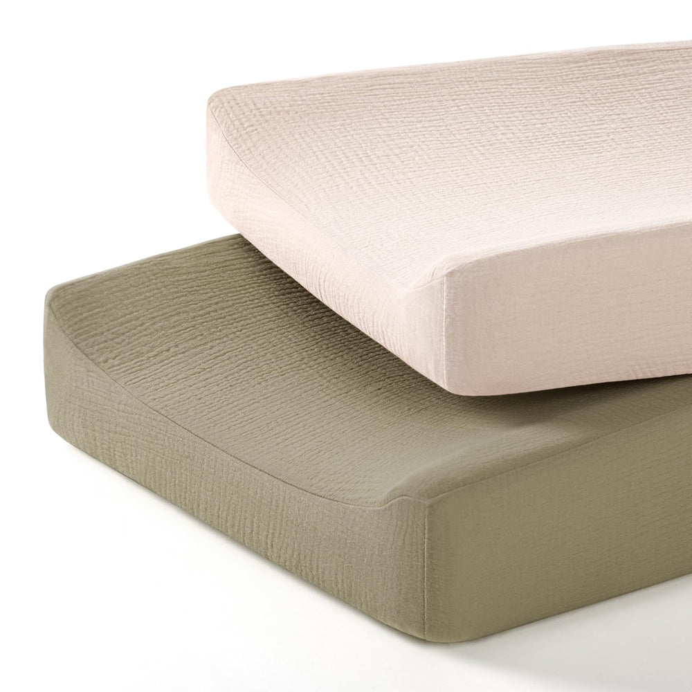 Lulumoon changing pad cover soft muslin texture close-up for gentle skin