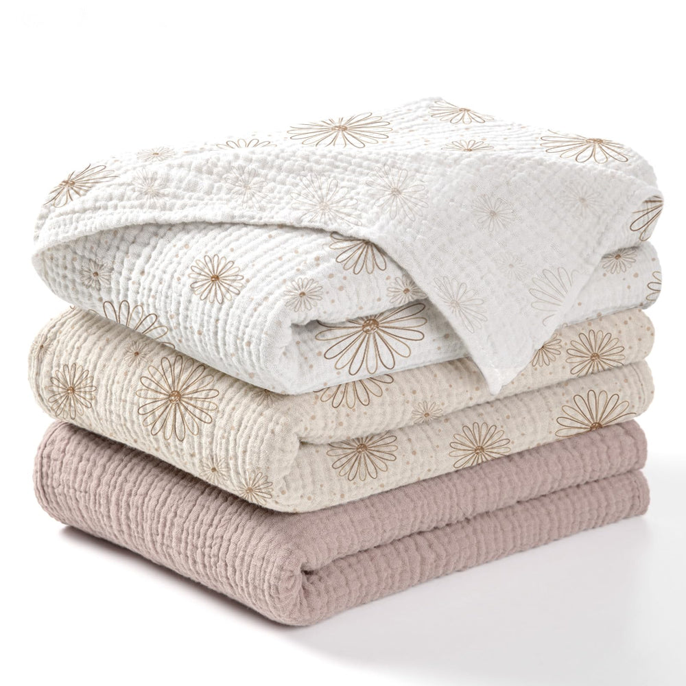 Lulumoon baby muslin swaddle blanket SandDaisy pack enables easy, versatile swaddling for calm newborn moments
