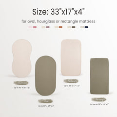 Lulumoon bassinet sheets snug-fit elastic edge demonstrates secure bassinet compatibility.