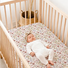 lulumoon boho-floral crib sheets pink pattern adds gentle nursery charm