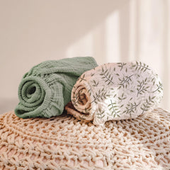 lulumoon botanical leaf print - calming nursery decor for a peaceful diaper change.