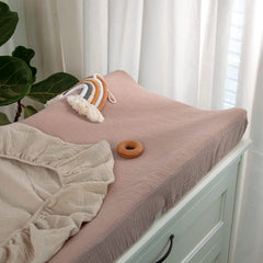 Lulumoon changing pad cover fits most pads at 17x33 inches for easy setup