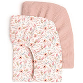 Lulumoon fitted crib sheets floral pattern on mattress provide breathable comfort.