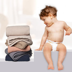 Lulu Moon Muslin Blanket blue four-layer gauze demonstrates year-round warmth