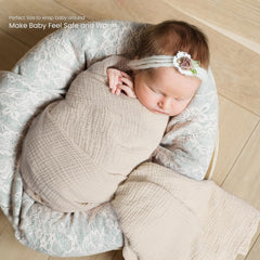 lulumoon muslin swaddle blanket caramel pack folded view highlights soft texture and versatile use