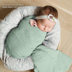 Lulumoon Muslin Swaddle Green packshot shows versatile color for nursery decor and everyday use