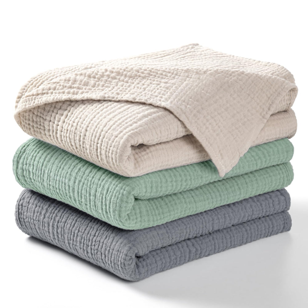 Lulumoon Muslin Swaddle Grey packshot showing soft breathable fabric for baby comfort