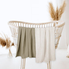 lulumoon muslin swaddle olive baby sleep-friendly cover for nursing or stroller.