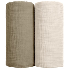 lulumoon muslin swaddle olive folded blanket delivers breathable, skin-friendly comfort for naps.