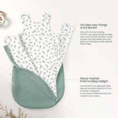 Lulumoon Sleep Sack Muslin spacious bottom supports movement