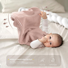 lulumoon Sleep Sack Muslin with two-way zipper for easy diaper changes.