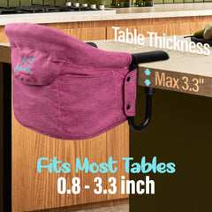 lulunemo Hook On High Chair 3-point safety harness in use