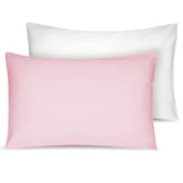 LULUSILK pink pillowcase closeup shows soft organic cotton with satin-like sheen for gentle use