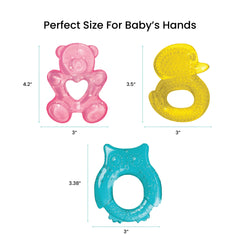 Lulyboo watermelon teether with chilled water calms teething discomfort.
