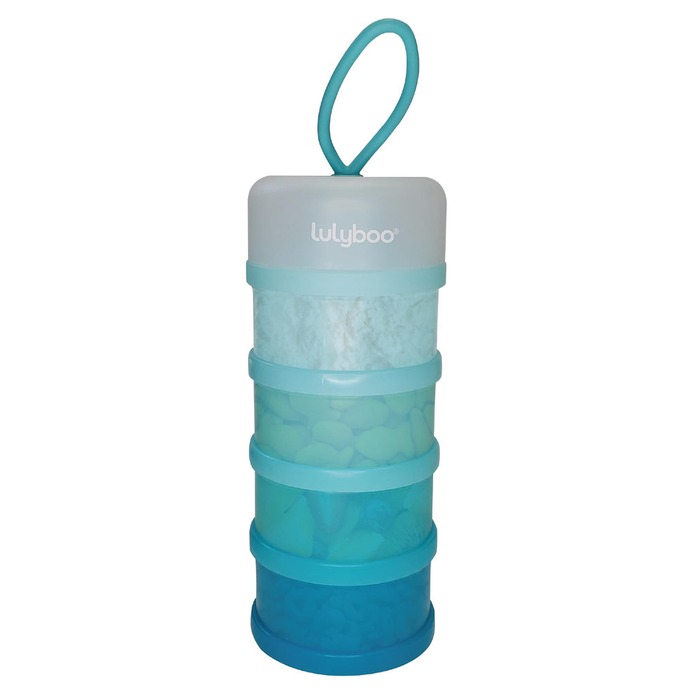 Lulyboo four-cup stackable design for versatile on-the-go snack organization