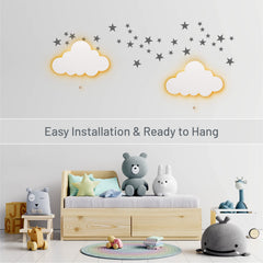 Lumipets Cloud Nursery Decor easy-hanging wall light for quick nursery setup.