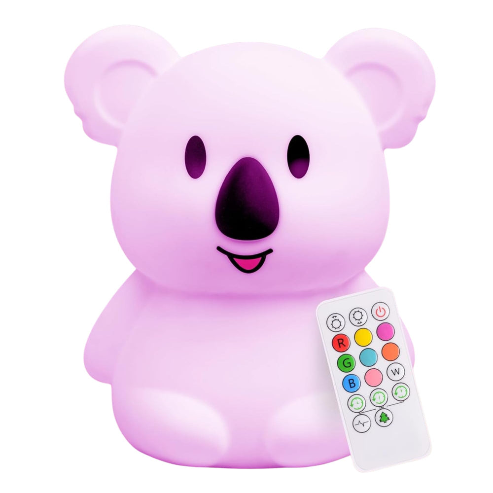 Lumipets Keith Koala night light on table creating cozy bedtime ambience for kids.