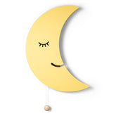 Lumipets Moon Wall Light closeup with balloon glow for soothing bedtime ambience.