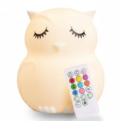 Lumipets owl night light color changing glow for calming bedtime routines.