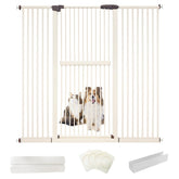 Lumizone Extra Tall Cat Gate in cream, 61.02-inch height for secure containment.