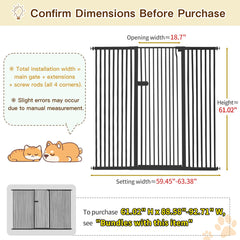 Lumizone cat gate adjustable width to fit openings and keep pets contained.
