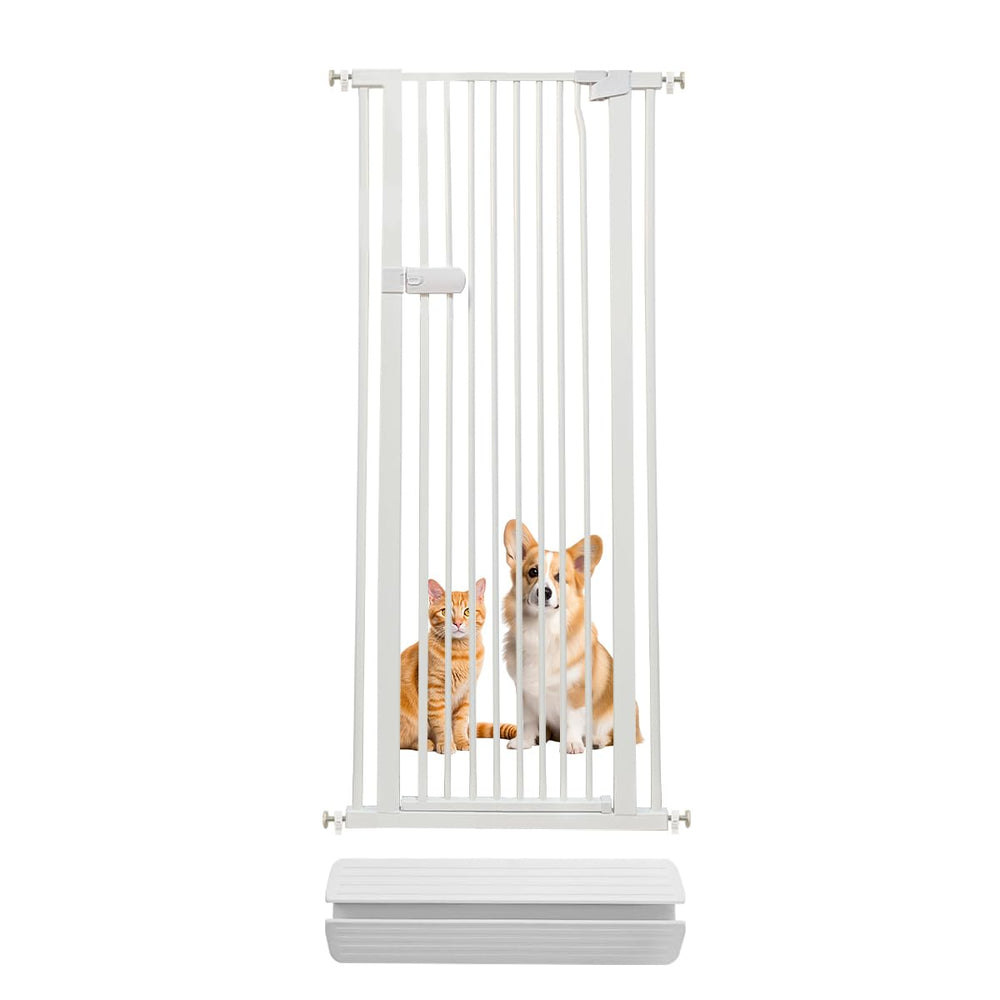 Lumizone extra tall cat gate in doorway elevates safety for active cats.