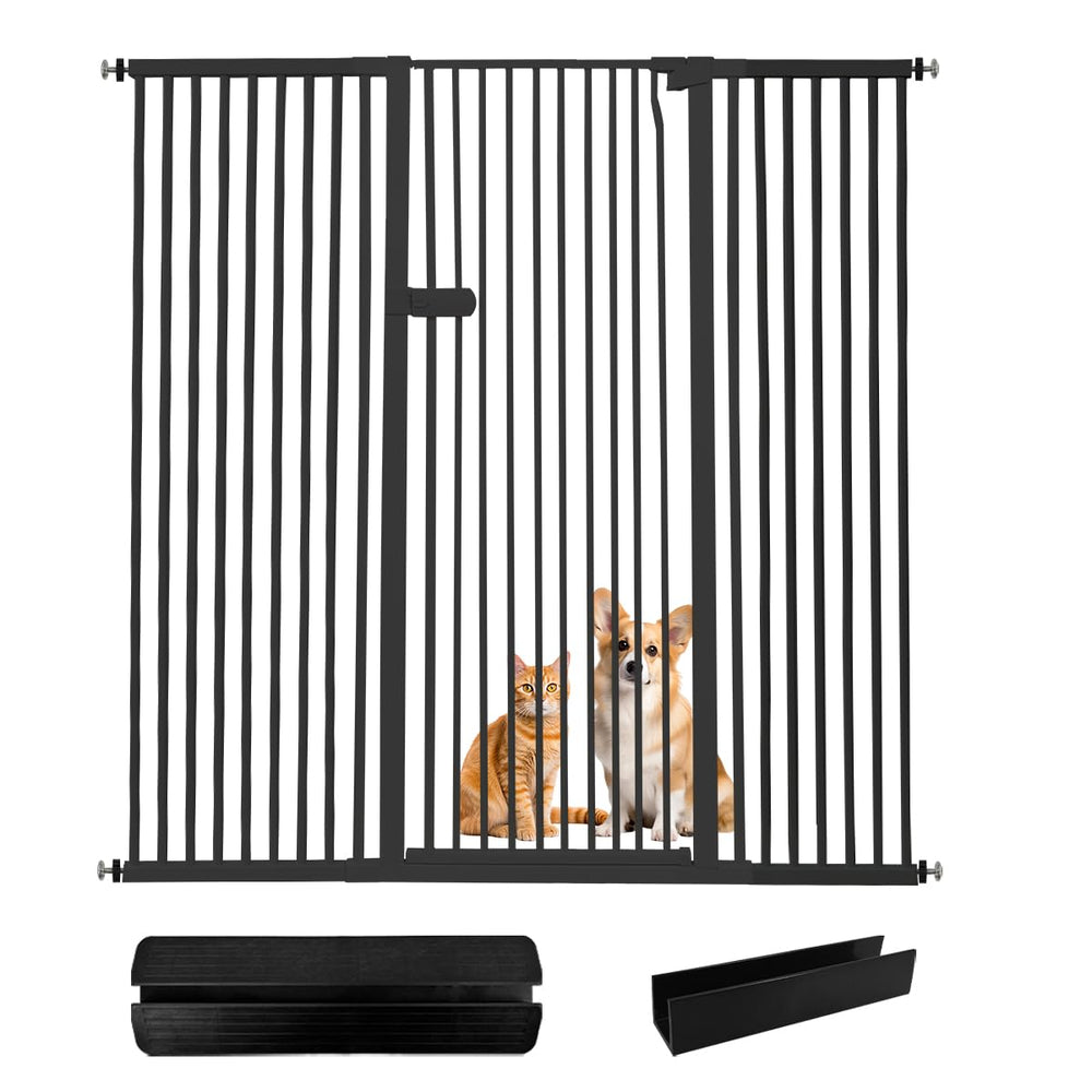 Lumizone extra tall cat gate 61.02-inch height securing doorways for pets.