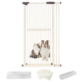 Lumizone extra tall cat gate shows 61.02-inch height for keeping pets contained in doorways.