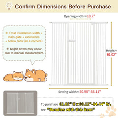 Lumizone Extra Tall Cat Gate pressure-mounted setup image highlights drill-free installation