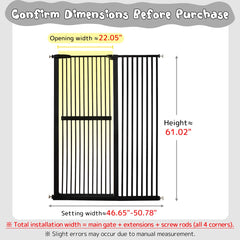 Lumizone extra tall cat gate side profile shows slim fit for narrow hallways