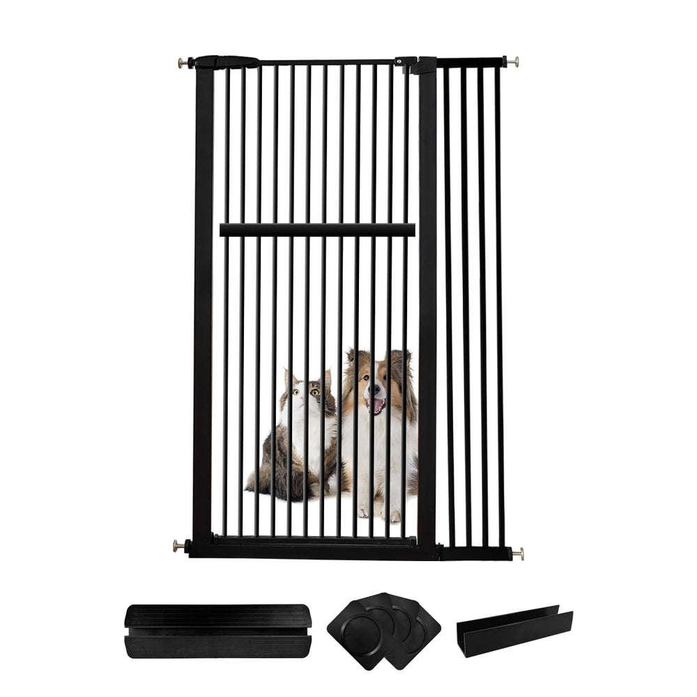 Lumizone extra tall gate in doorway blocks jumping pets for safe doorways.