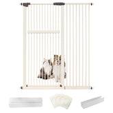 Lumizone extra tall gate 55.12 inches in cream white for doorway containment