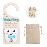 Lummitwit Tooth Fairy door hanger with wood relief for bedtime rituals.