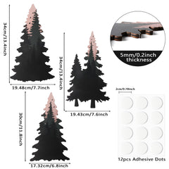 Lumncomfor forest wall art pine trees detail highlighting rustic charm.