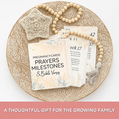 Lumont Trimester wooden display stand: keeps weekly prayers visible on a dresser.