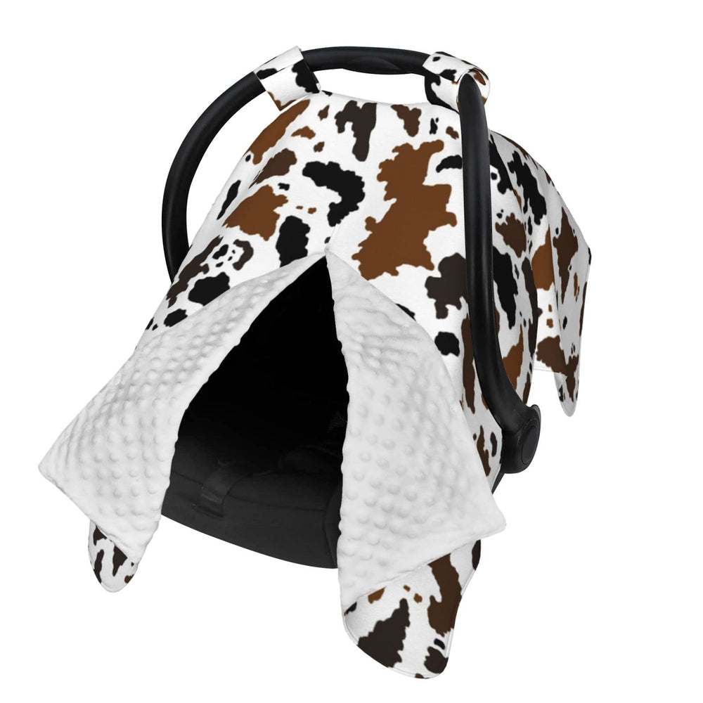 Lunepon cow-print car seat cover shields baby from sun and wind