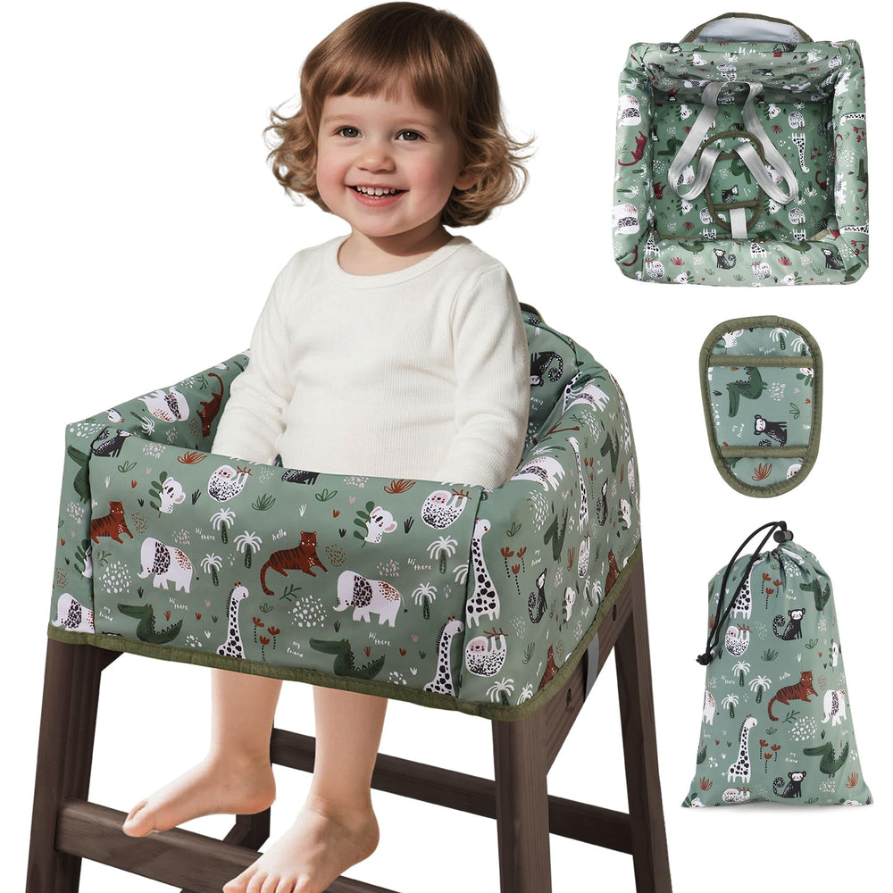 Lunobubo high chair cover folded compactly for on-the-go meals