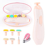 Lupantte electric infant nail trimmer front-light view aids safe at-a-glance nighttime nail care.