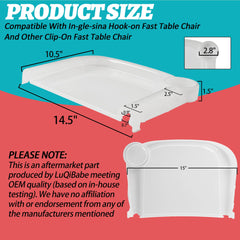 LuQiBabe clip-on high chair tray attachment demonstrating secure compatibility for convenient mealtime