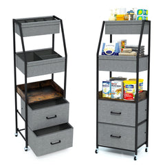 Lurgno baby diaper caddy cart front view for organized nursery storage