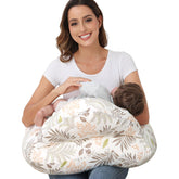 Lurui Nursing Pillow Big Leaves design provides ample space for baby during feeding sessions.