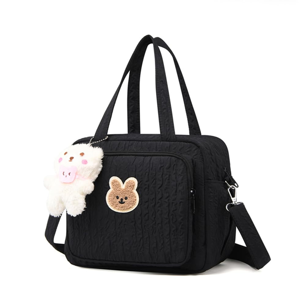 Lushandy diaper bag tote front pocket for quick-access essentials.