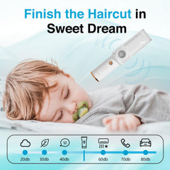 LUSN baby hair clippers IPX7 waterproof design for easy cleaning under water