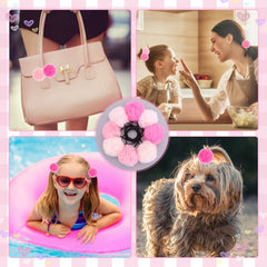 Lusofie pom-pom hair ties soft nylon band for comfortable all-day wear