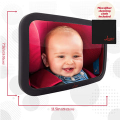 Lusso Gear Backseat Monitor attached to headrest for quick checks on the go.