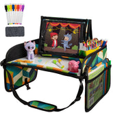 Lusso Gear Kids Travel Tray geometric front-view for organized car rides and snacks