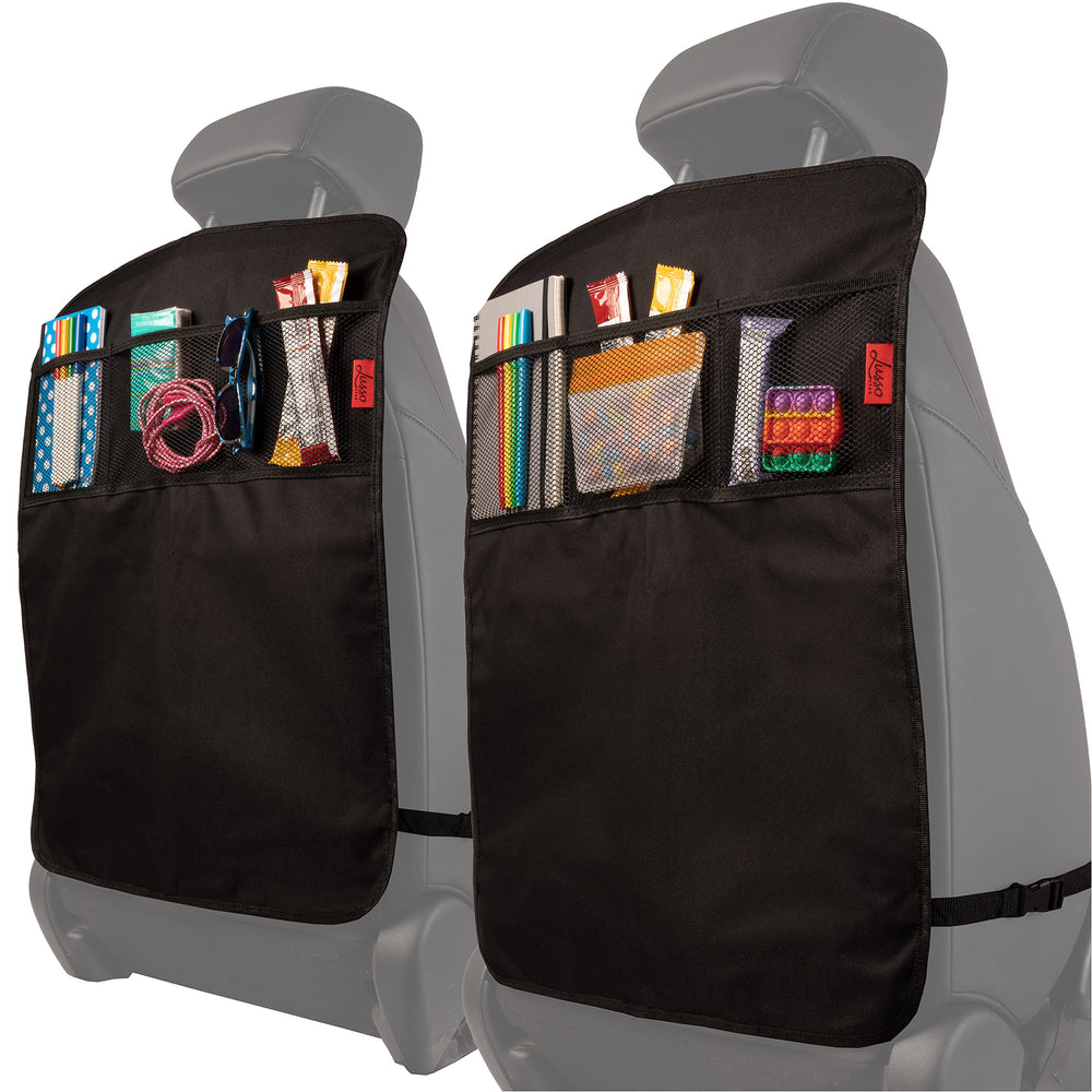 Lusso Gear seat back protector cover in black shields upholstery from mud and spills